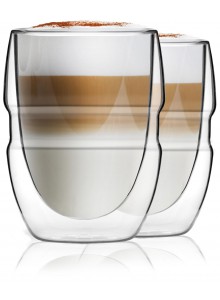 Termo stiklinės - puodeliai 2 vnt. SFERICO 300 ml, dvigubas stiklas, VIALLI® (Lenkija)