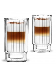Termo stiklinės - puodeliai 2 vnt. LUNGO 300 ml, dvigubas stiklas, VIALLI® (Lenkija)