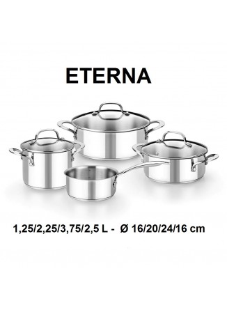 Puodų rinkinys 4 vnt, INOX 18/10 plienas, ETERNA, BRA® (Ispanija)