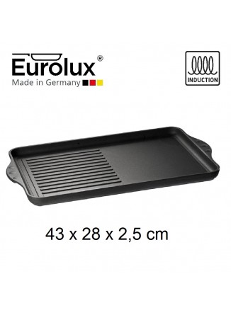 GRILL ir TEPANIJAKI kepimo plokštė 43 x 28 cm, indukcinė, EUROLUX® (Vokietija)