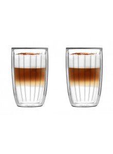Termo stiklinės - puodeliai 2 vnt. TULIP 350 ml, dvigubas stiklas, VIALLI® (Lenkija)