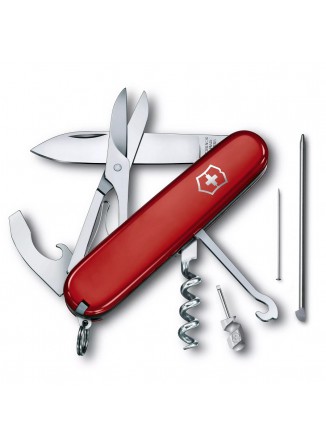 Peilis lenktinis / kišeninis SWISS COMPACT, 15 funkcijų, VICTORINOX (Šveicarija)