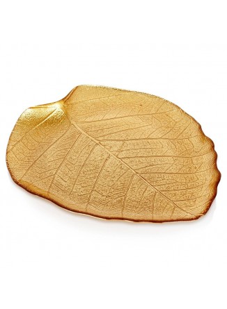 Lėkštė serviravimui 27,5 x 24 cm AUKSINIS LAPAS, VILDE, ORION (Lenkija)