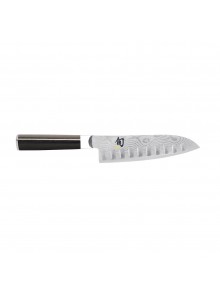 Peilis SANTOKU scalloped 18 cm SHUN CLASSIC, Damasko plienas, KAI (Japonija)
