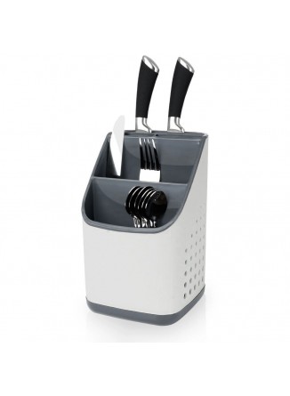 Stovas / dėklas virtuvės įrankiams ir peiliams, šviesiai pilkas, VILDE, ORION (Lenkija)