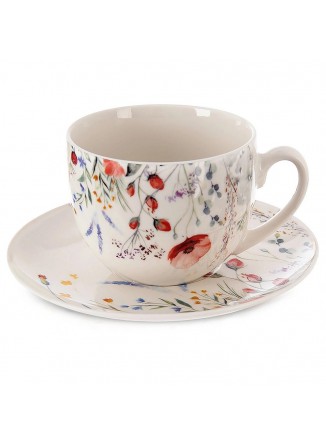 Puodelis 260 ml su lėkštute AGUONOS, porcelianas, ORION (Čekija)