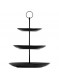 Etažerė / 3 aukštų serviravimo lėkštė, juodas porcelianas, VILDE, ORION (Lenkija)
