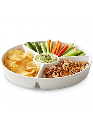 Lėkštė užkandžiams 26 cm, 4-ių skyrių, porcelianas, EXCELLENT HOUSEWARE® (Nyderlandai)