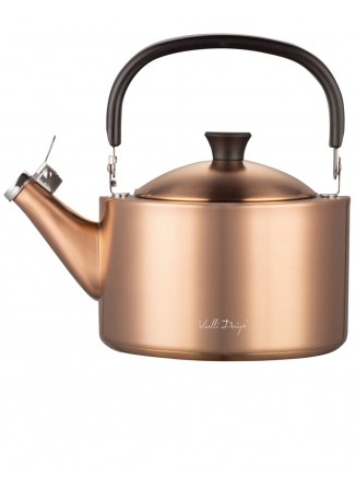 Virdulys su švilpuku DIAMANTE 1,5L, vario spalva, matinis, VIALLI® (Lenkija)