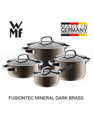 Puodų rinkinys 4 vnt. su padažine, tamsaus žalvario spalva, FUSIONTEC MINERAL, WMF (Vokietija)