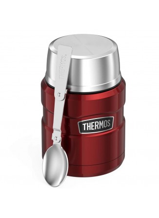 Termosas maistui su sulankstomu šaukštu 470ml, raudonas, THERMOS®, (JAV)