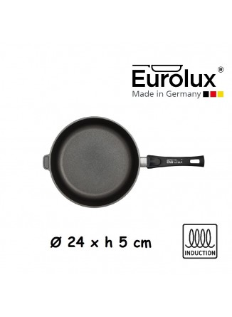 Liejinio keptuvė universali Ø 24x5 cm, indukcinė, nuimama rankena, EUROLUX® (Vokietija)