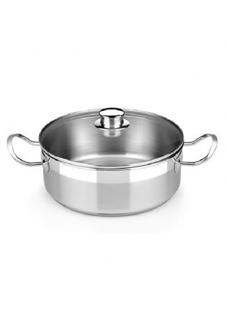 Troškintuvas su stikliniu dangčiu 4,5 L, Ø 26 cm, gilus, PROFESIONAL, BRA® (Ispanija)