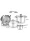 Puodų rinkinys OPTIMA 4 dalys, su garų įdėklu, 18/10 plienas, MONIX® (Ispanija)