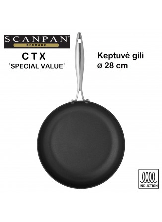 Keptuvė gili Ø 28 cm be dangčio, CTX, SCANPAN (Danija)